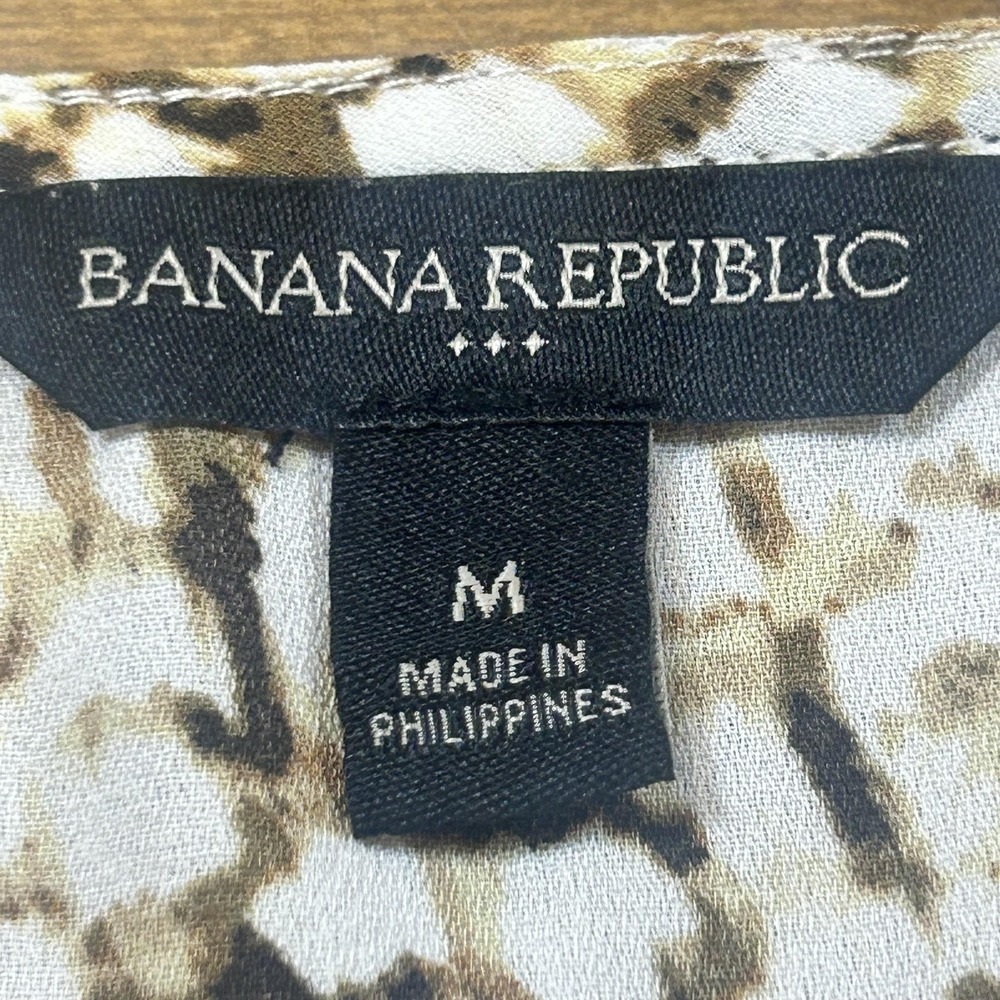 Set 2 Banana Republic Tank Top Womens Medium Multicolor White Animal Print Cami - Picture 10 of 11